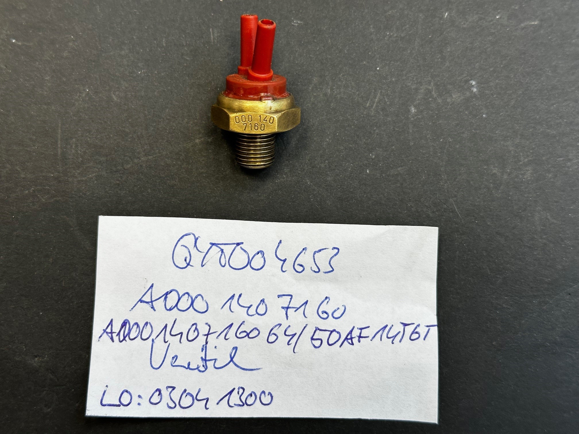 Thermoventil 50°C Thermosteuerung AGR-Ventil rot A0001407160 A0001407160 64 A0001407260 50AF14T6T