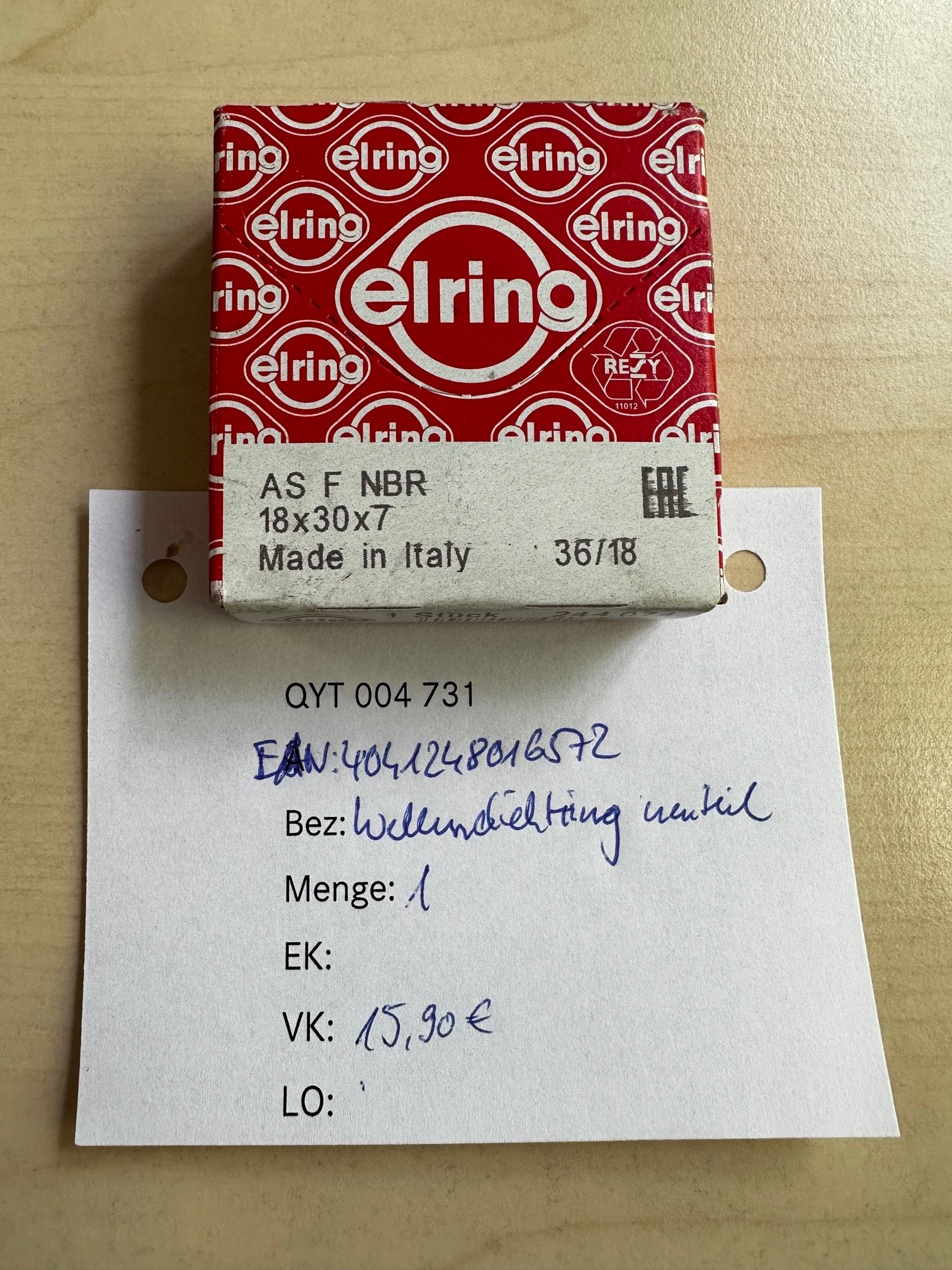 Wellendichtring AS F NBR 18x30x7 getriebeseitig AUDI 020301227F BMW 32131104834 KHD/ Magirus 02351942  OPEL  902685 SEAT SKODA VW Radialwellendichtring Elring 244.074